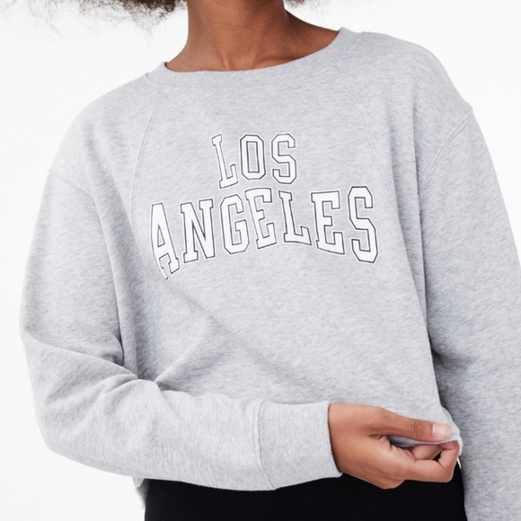 grey los angles cropped sweatshirt - Picture 3 of 3